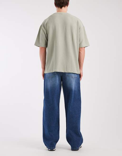 ASOS DESIGN baggy jeans in dark wash blue with tint, 2 of 5