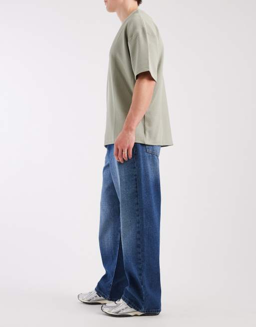 ASOS DESIGN baggy jeans in dark wash blue with tint, 3 of 5
