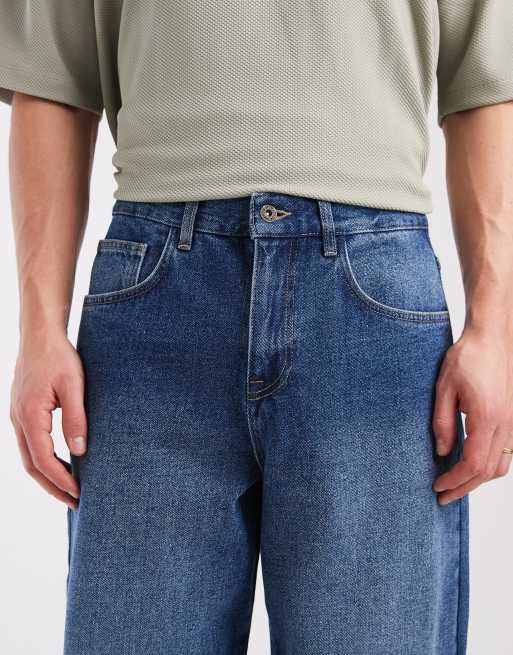 ASOS DESIGN baggy jeans in dark wash blue with tint, 5 of 5