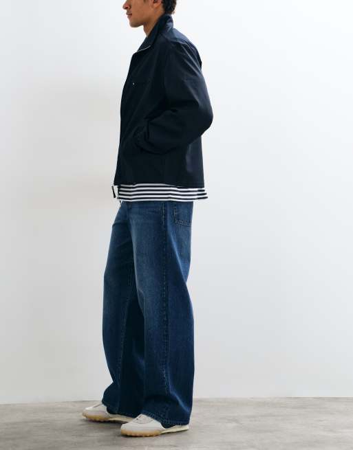 ASOS DESIGN baggy jeans in dark wash blue, 2 of 9