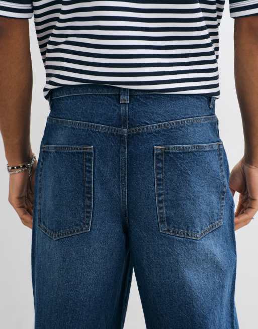 ASOS DESIGN baggy jeans in dark wash blue, 5 of 9