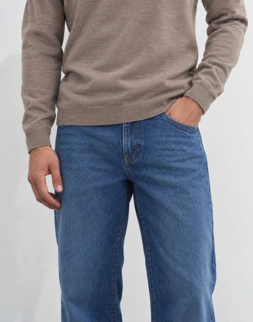 ASOS DESIGN baggy jeans in dark wash blue, 7 of 9