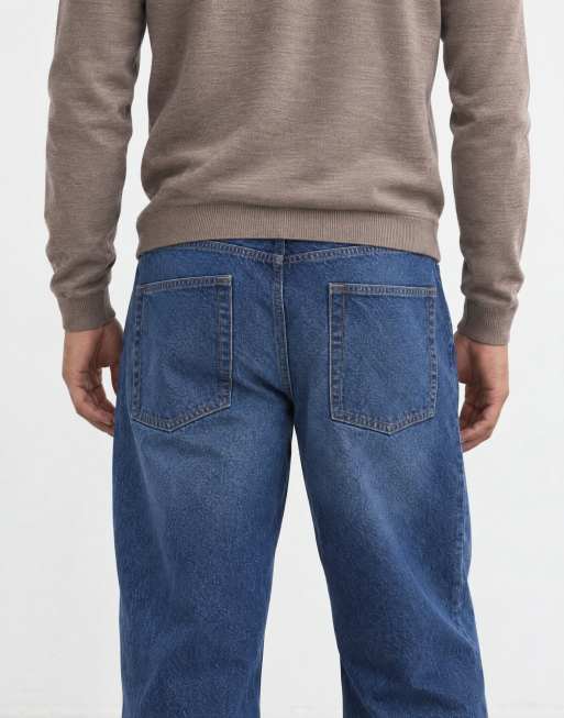 ASOS DESIGN baggy jeans in dark wash blue, 8 of 9