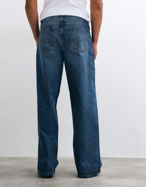 ASOS DESIGN – Baggy-Jeans in dunkelblauer Vintage-Waschung, 4 von 5