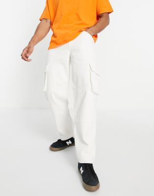 mens baggy white jeans