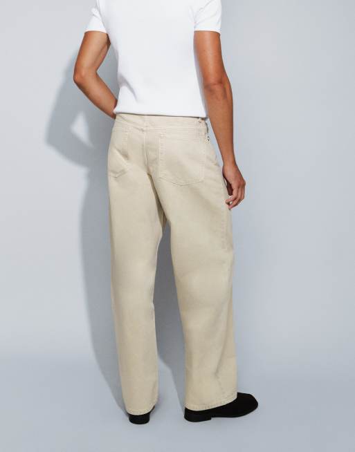 ASOS DESIGN baggy jeans in ecru, 4 of 5