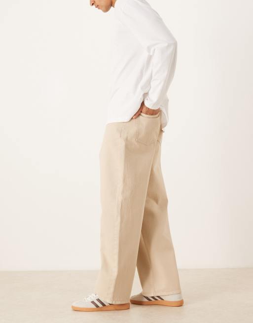 ASOS DESIGN baggy jeans in ecru, 3 of 5