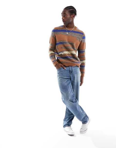 ASOS DESIGN - Baggy jeans in getint mid wash blauw - view 1