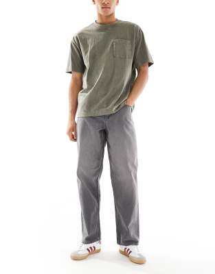 Asos Design Baggy Jeans In Gray