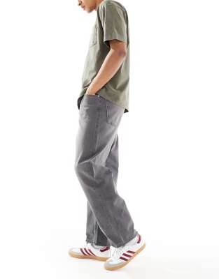 ASOS DESIGN baggy low rise jeans in gray