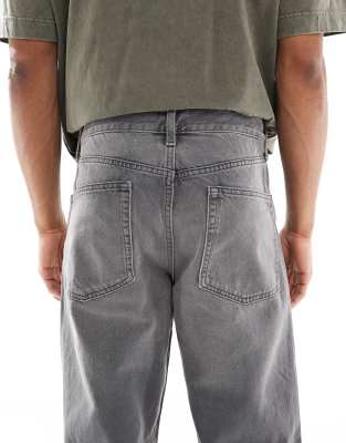 ASOS DESIGN baggy low rise jeans in gray