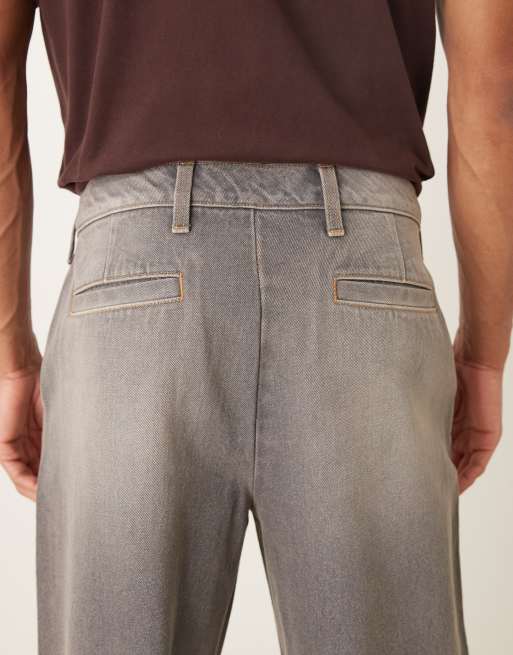 ASOS DESIGN - Baggy jeans in grijs met wassing en bruine tint, 4 van 5