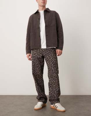 Asos Design Baggy Jeans In Brown