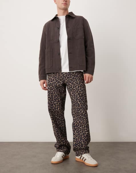 ASOS DESIGN baggy jeans in leopard print - view 1