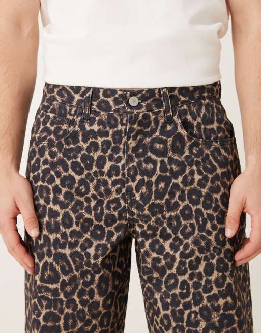ASOS DESIGN baggy jeans in leopard print, 4 of 5