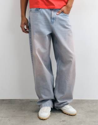 Asos Design Baggy Jeans In Red