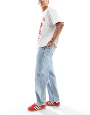 ASOS DESIGN baggy jeans in light stone wash 