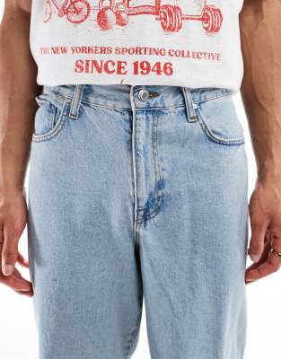 ASOS DESIGN baggy jeans in light stone wash 