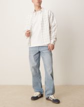 Bershka baggy jeans in mid blue
