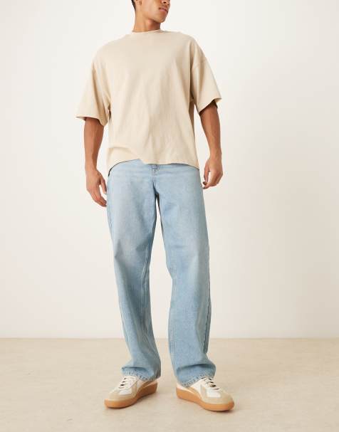 ASOS DESIGN baggy jeans in light wash blue