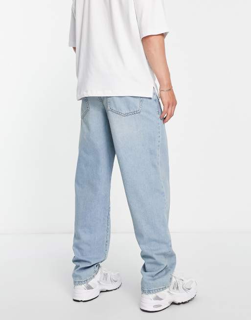 ASOS DESIGN baggy jeans in light wash blue