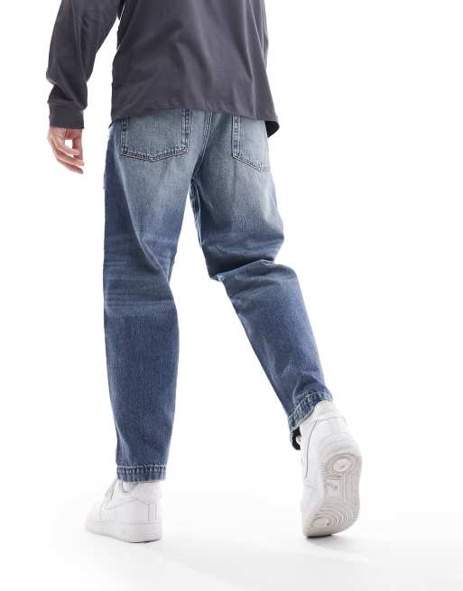 ASOS DESIGN baggy jeans in mid blue vintage tint