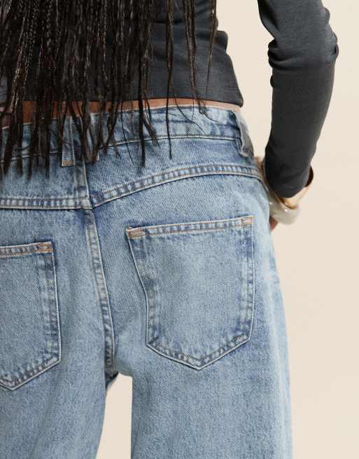 ASOS DESIGN baggy jeans in mid blue