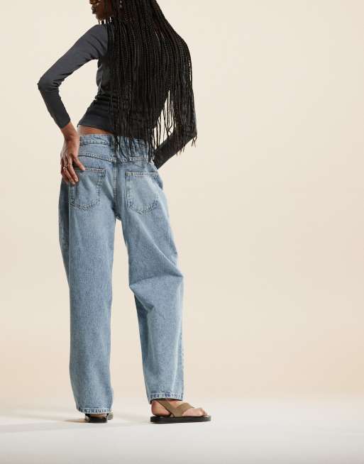 ASOS DESIGN baggy jeans in mid blue