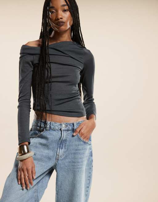 ASOS DESIGN baggy jeans in mid blue