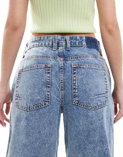 ASOS DESIGN baggy boyfriend jeans in mid blue