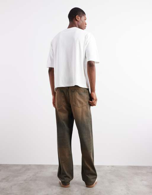 ASOS DESIGN - Baggy jeans in mid-wash blauw met bruine tint, 2 van 5