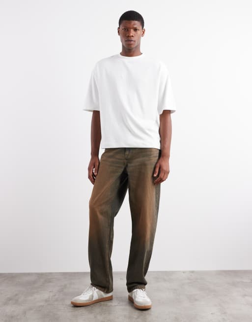 ASOS DESIGN - Baggy jeans in mid-wash blauw met bruine tint, 3 van 5