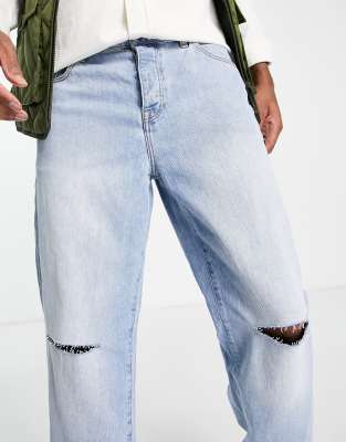 baggy jeans with knee rips