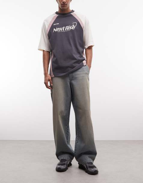 ASOS DESIGN baggy jeans in mid wash blue with tint - view 1