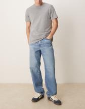 ASOS DESIGN baggy jeans in washed grey