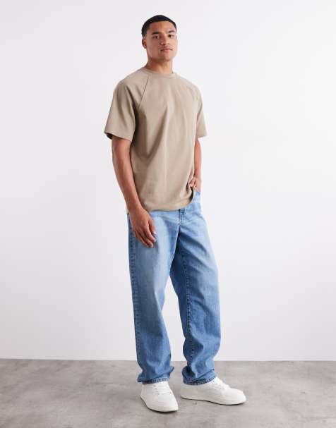 ASOS DESIGN baggy jeans in mid wash blue - view 1
