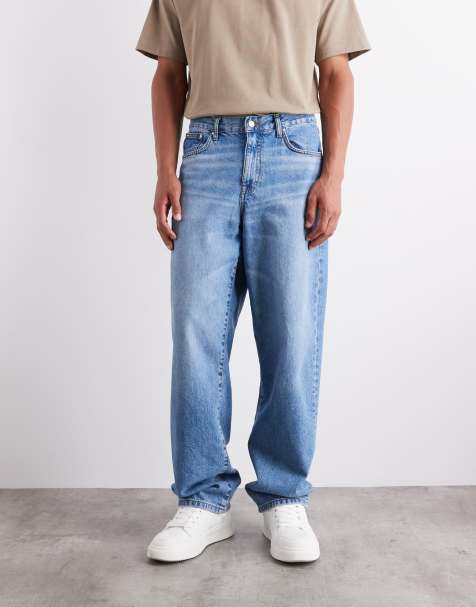 ASOS DESIGN baggy jeans in mid wash blue - view 1