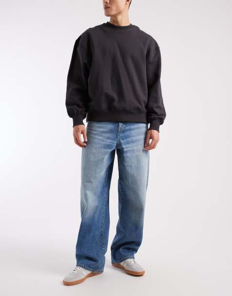 ASOS DESIGN baggy jeans in mid wash blue