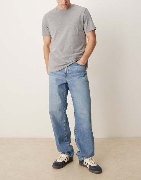 ASOS DESIGN baggy jeans in mid wash blue - view 1