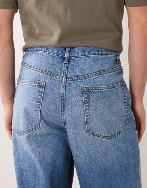 ASOS DESIGN baggy jeans in mid wash blue, 4 of 5