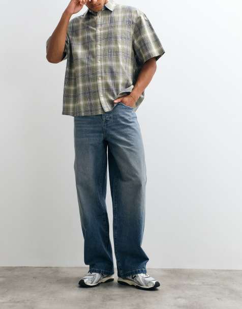 ASOS DESIGN baggy jeans in mid wash blue - view 1