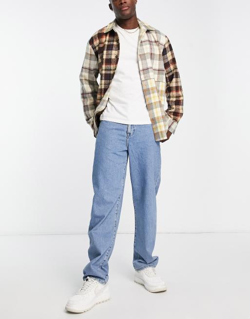 ASOS DESIGN baggy jeans in mid wash blue