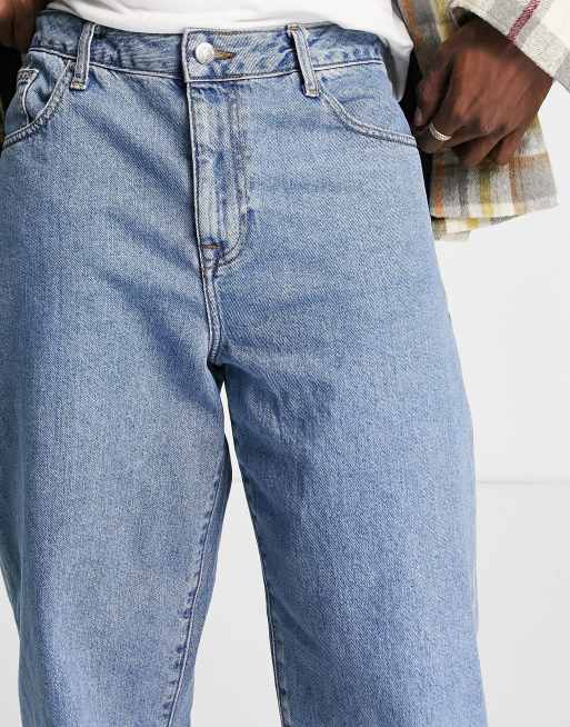 ASOS DESIGN baggy jeans in mid wash blue