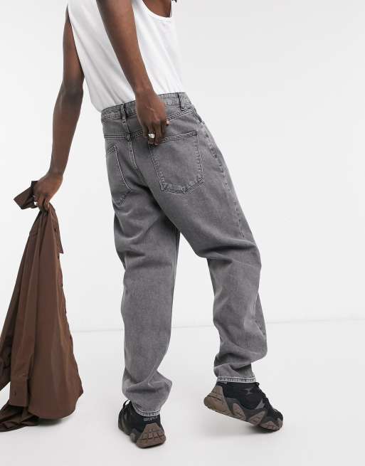 ASOS DESIGN baggy jeans in mid wash gray, 2 of 4