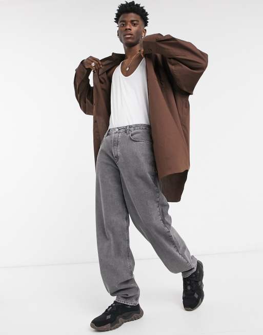 ASOS DESIGN baggy jeans in mid wash gray, 4 of 4