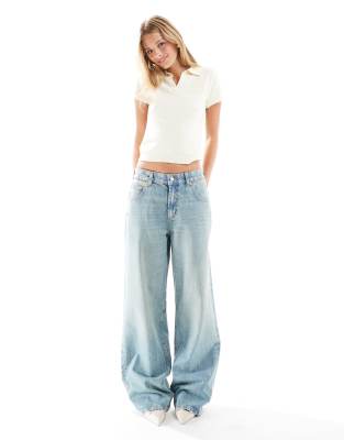 baggy jeans in pale vintage blue