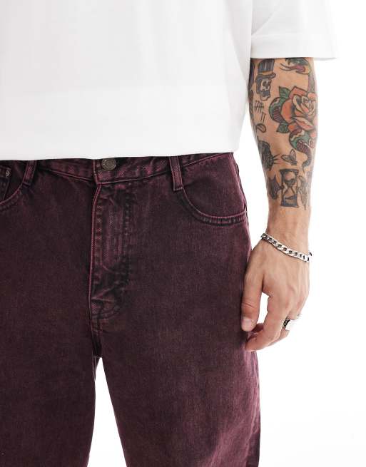 ASOS DESIGN baggy jeans in pink wash, 3 of 5