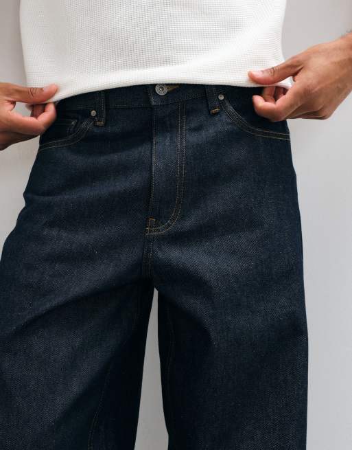 ASOS DESIGN baggy jeans in raw indigo, 4 of 5