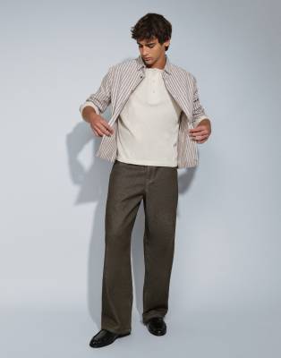 Asos Design Baggy Jeans In Brown