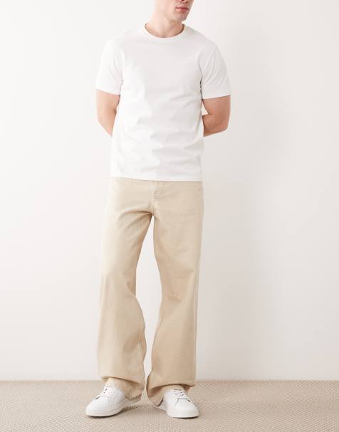 ASOS DESIGN baggy jeans in stone - view 1